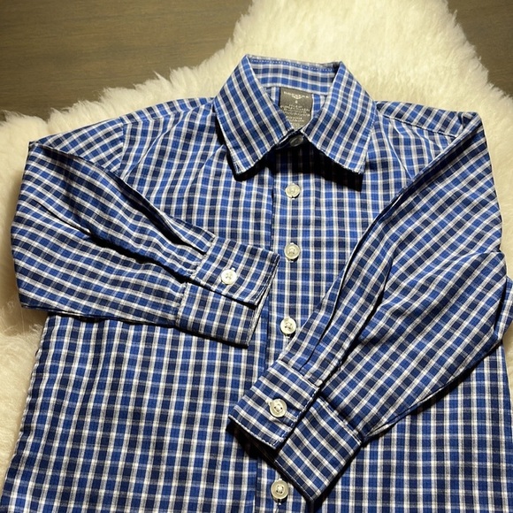 Dockers, Boy’s (size 4) Button-down Plaid Shirt, Blue and White - Picture 5 of 11